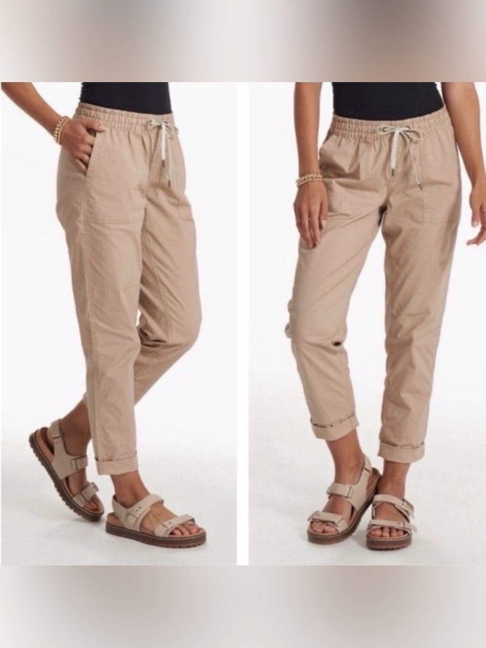 Vuori Women’s Ripstop Cropped Pants Tan Beige Hiking Outdoor